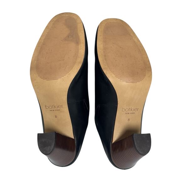 Botkier Sherry Black Leather Mules Wooden Heels - Size 8 - Picture 10 of 11